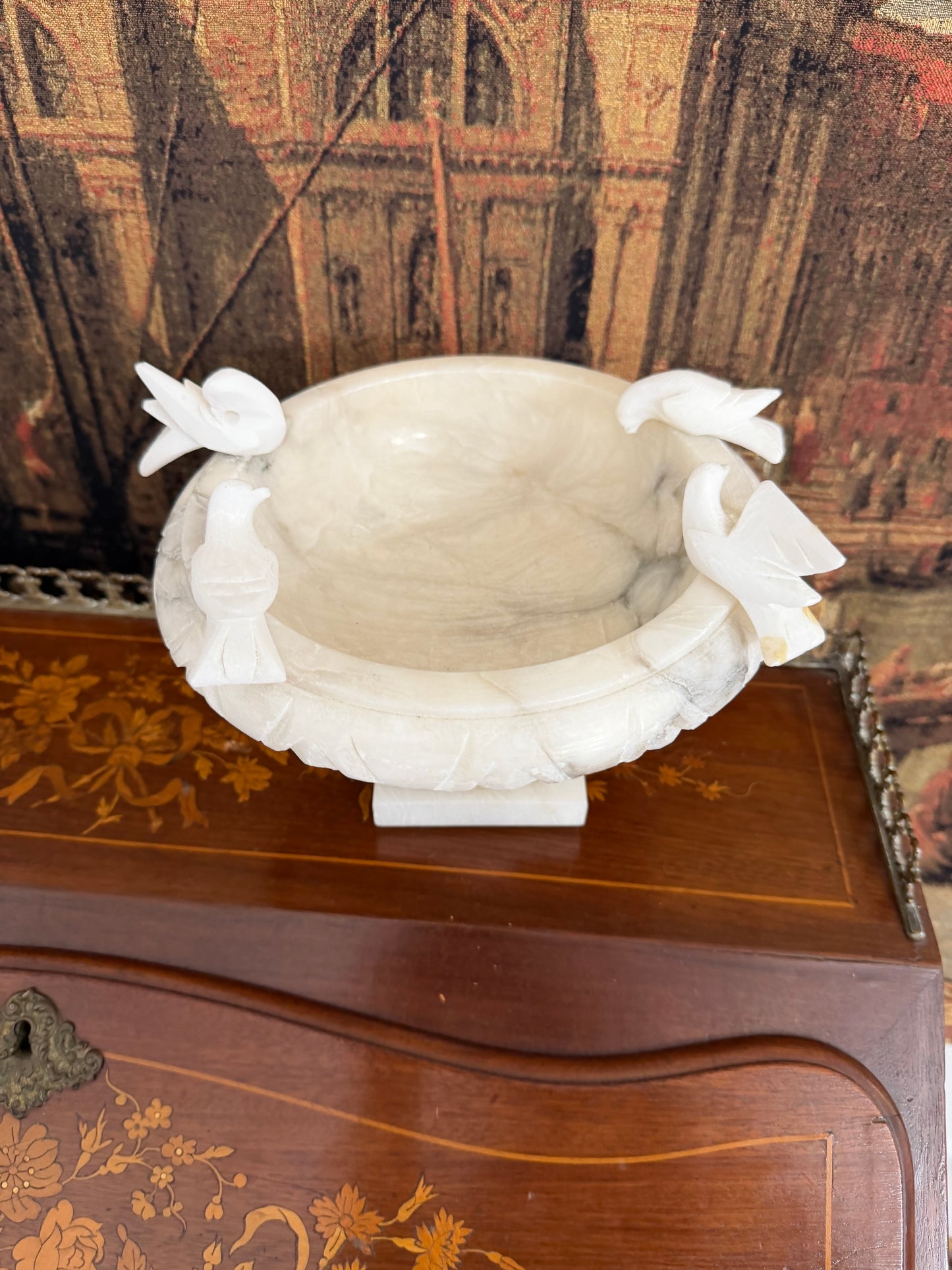 Alabaster Bird Bath 8 1/2"