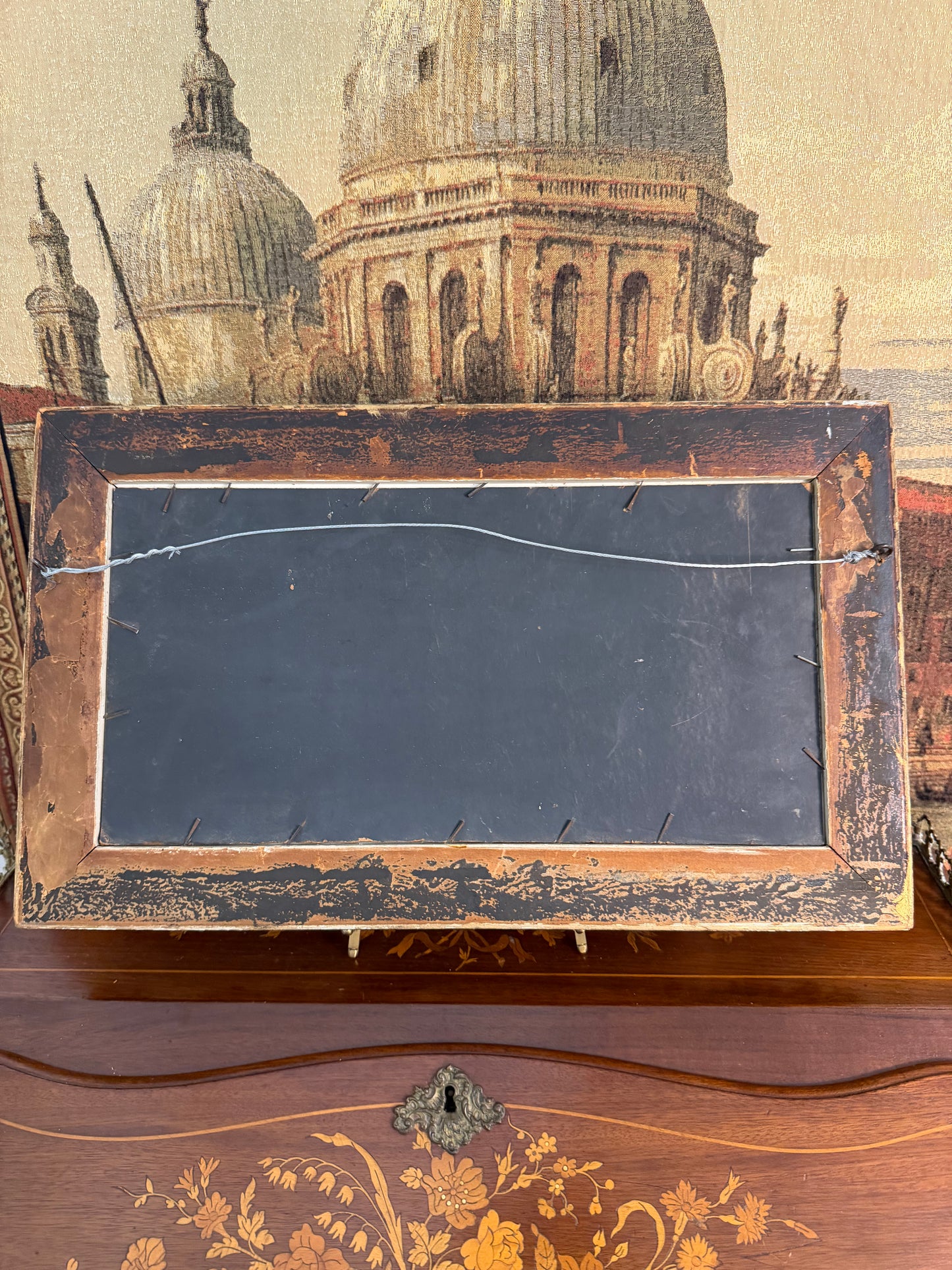 Antique Oil Painting of Pansies 