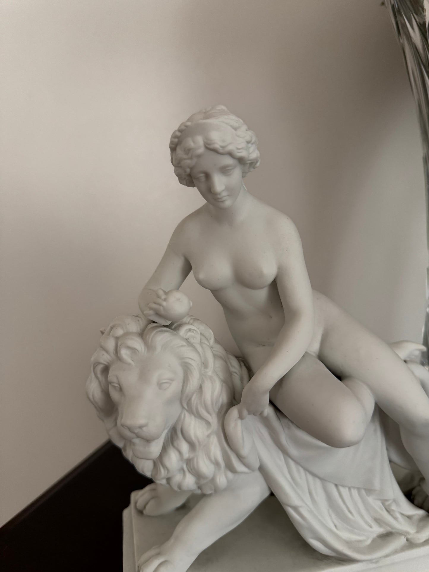 Extremely Rare Antique Sculpture Of “UNA & The LION” Rarity Find Mythical Figure