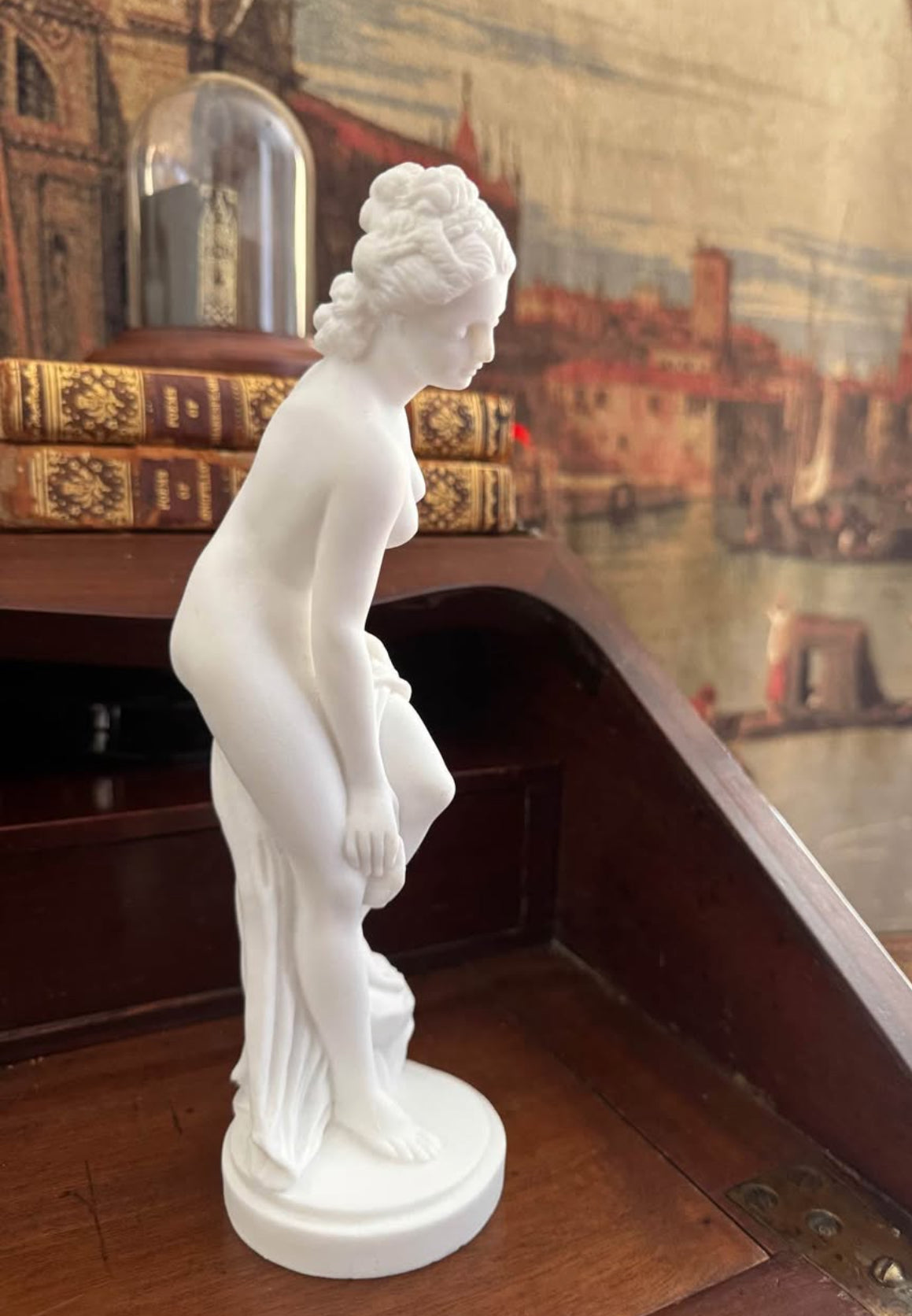 Aphrodite, the Greek goddess of love and beauty. Sculpture 9" tall
