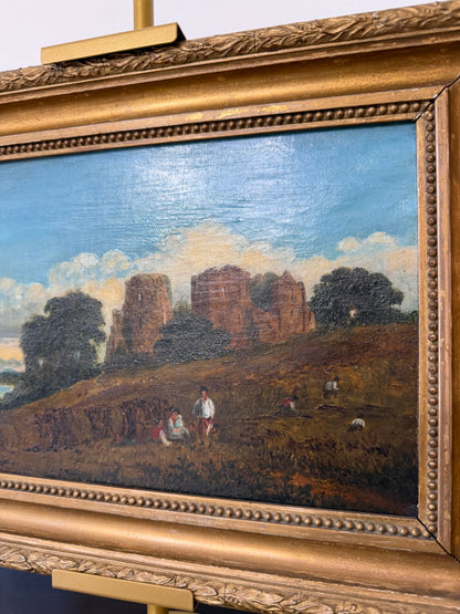 Victorian Antique Oil of Romantic Ruins