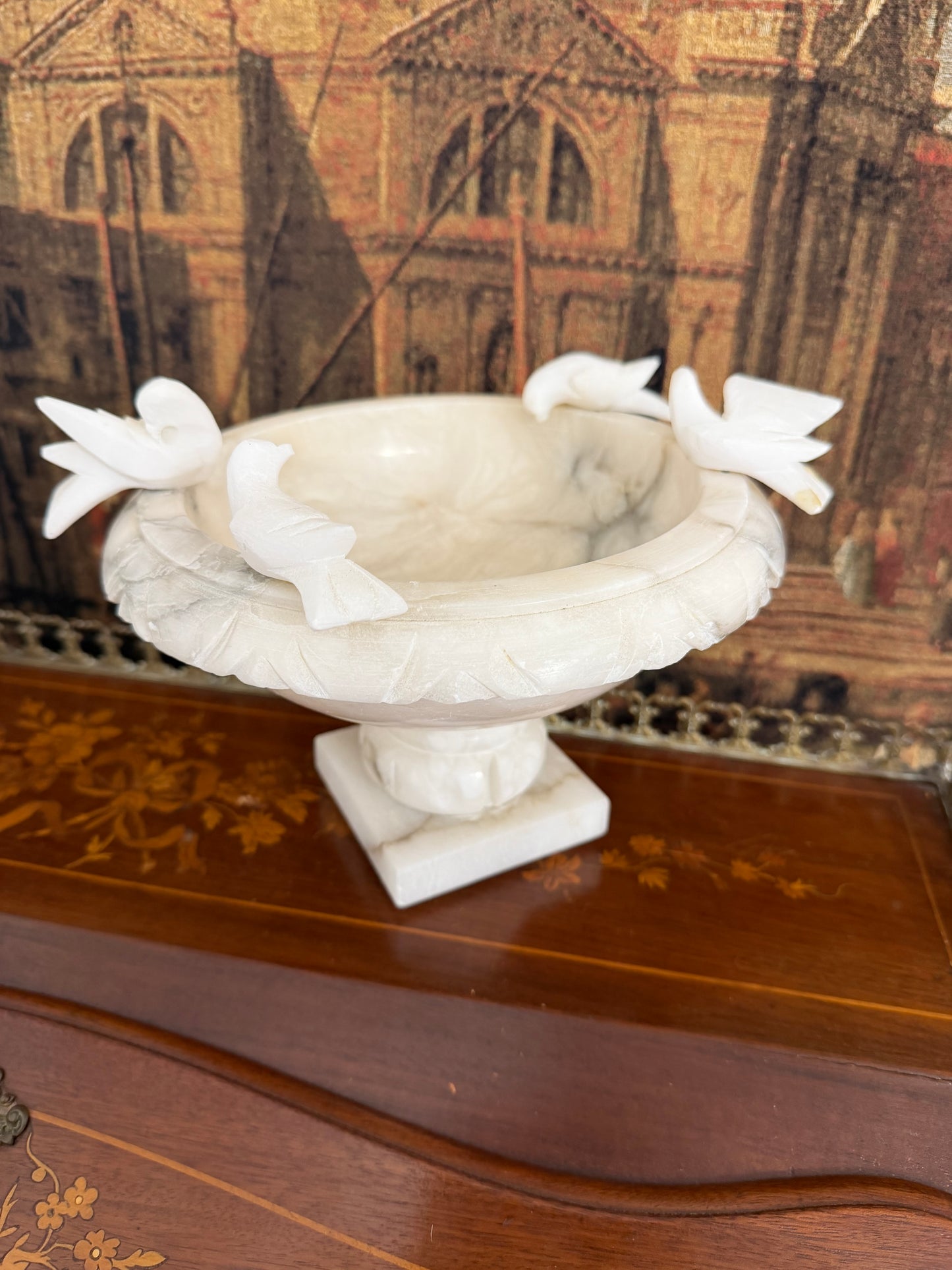 Alabaster Bird Bath  8 1/2"