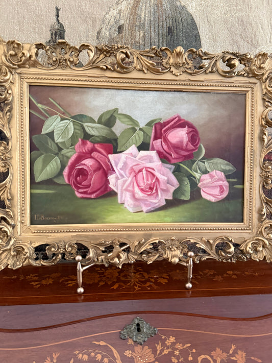 Antique Roses Painting by I.L. Bacon