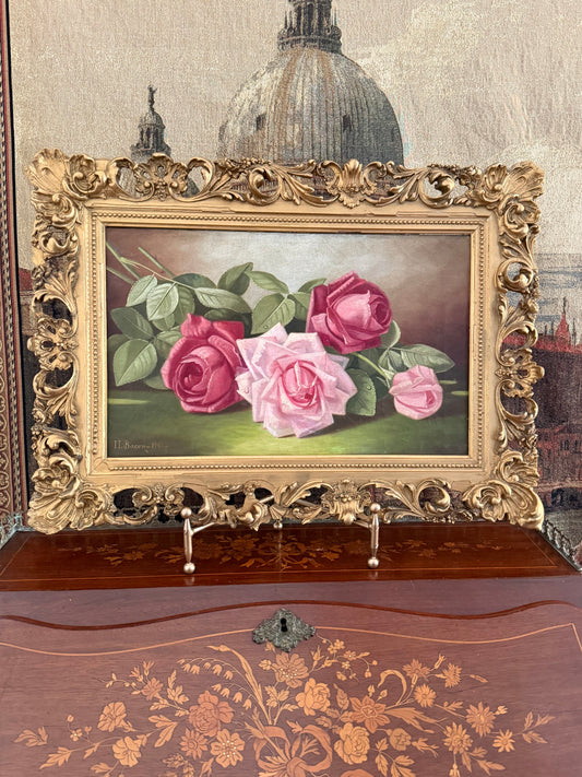 Antique Roses Painting by I.L. Bacon