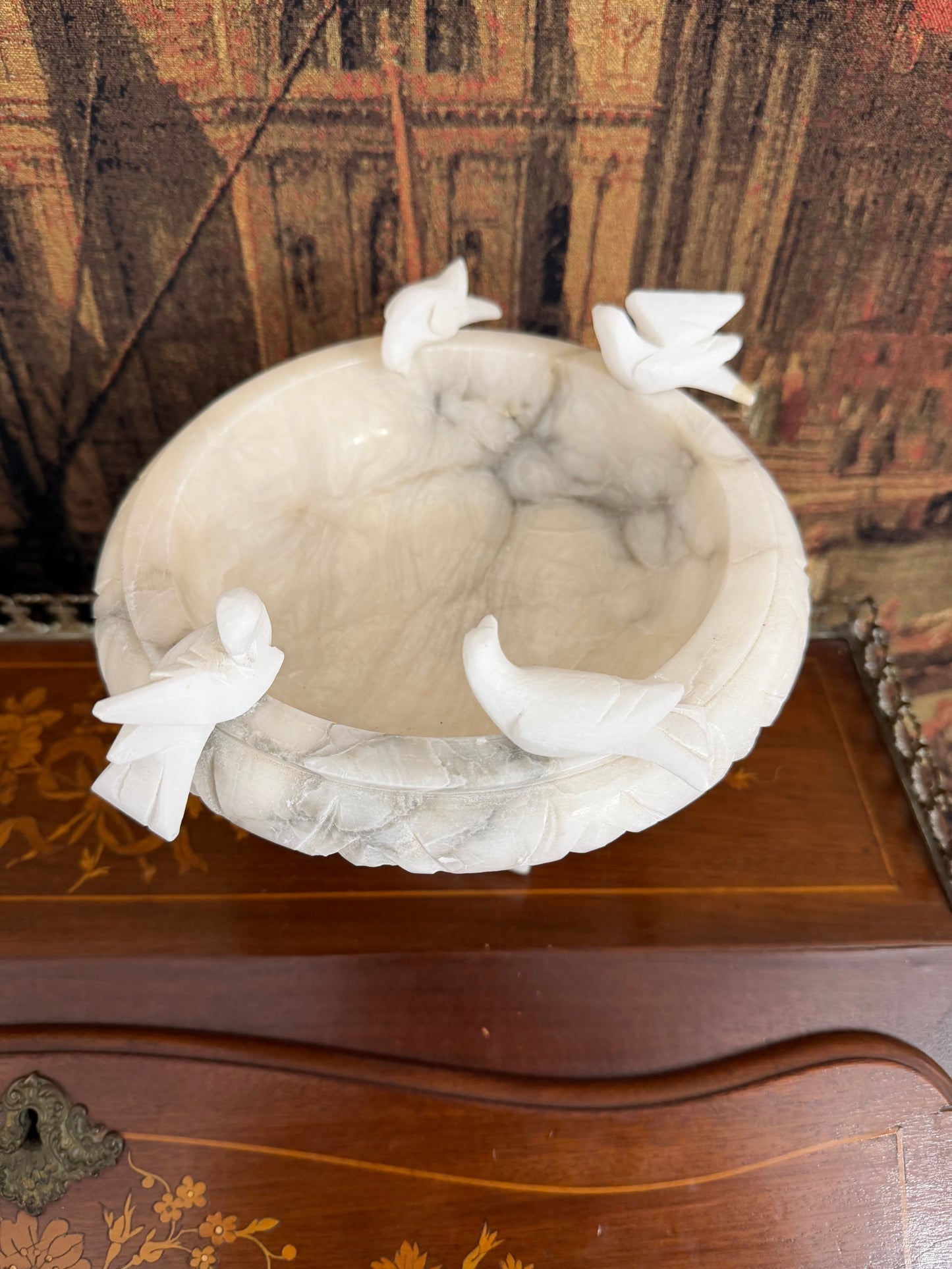 Alabaster Bird Bath  8 1/2"