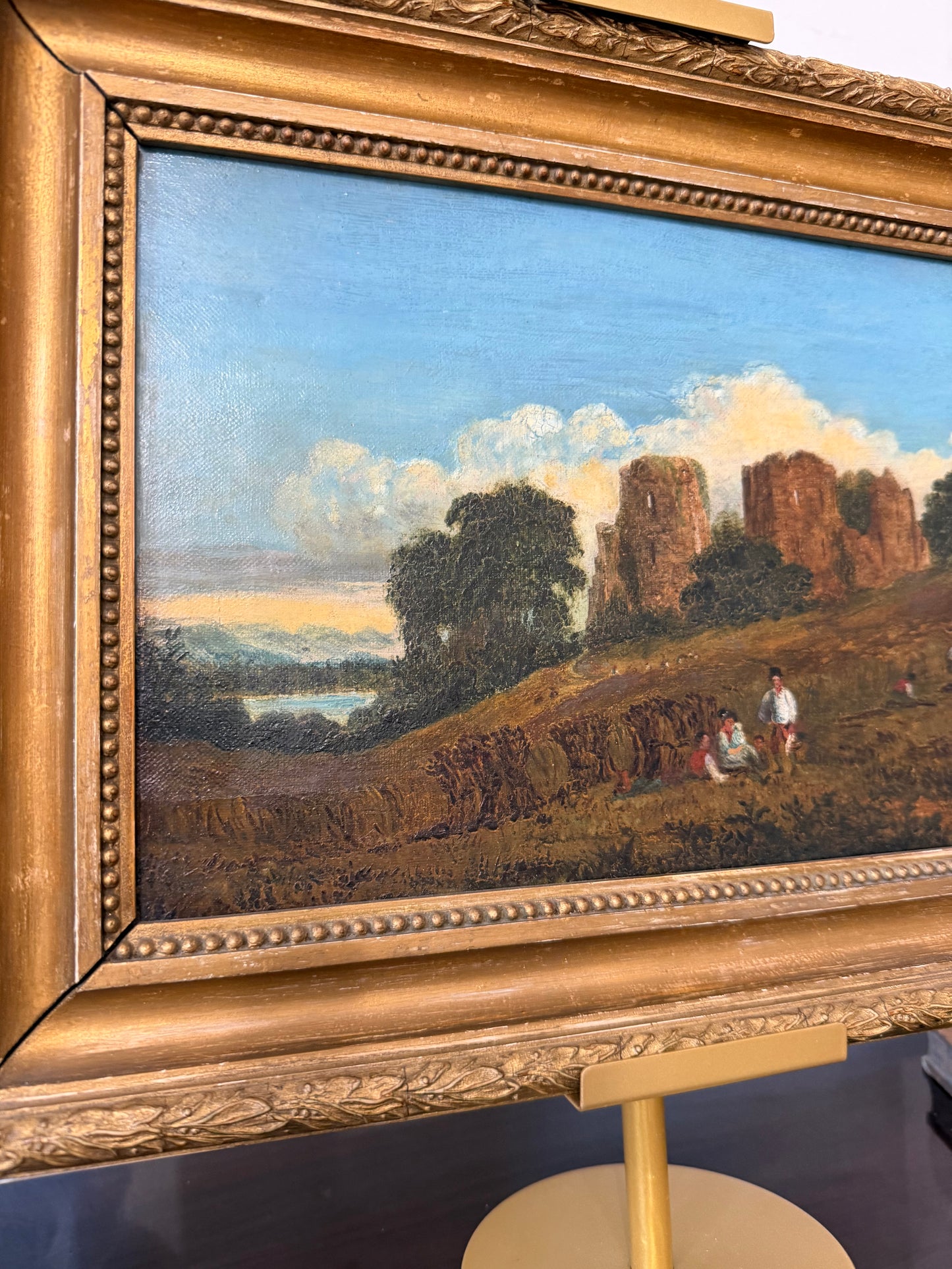 Victorian Antique Oil of Romantic Ruins