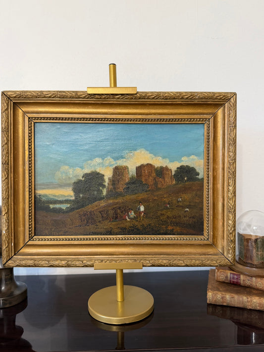 Victorian Antique Oil of Romantic Ruins