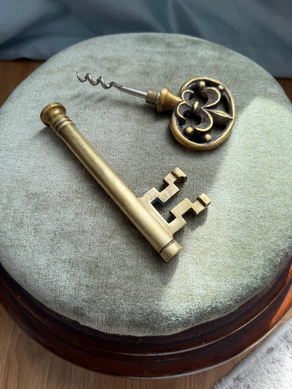 Antique Brass Corkscrew Fleur-De-Lis