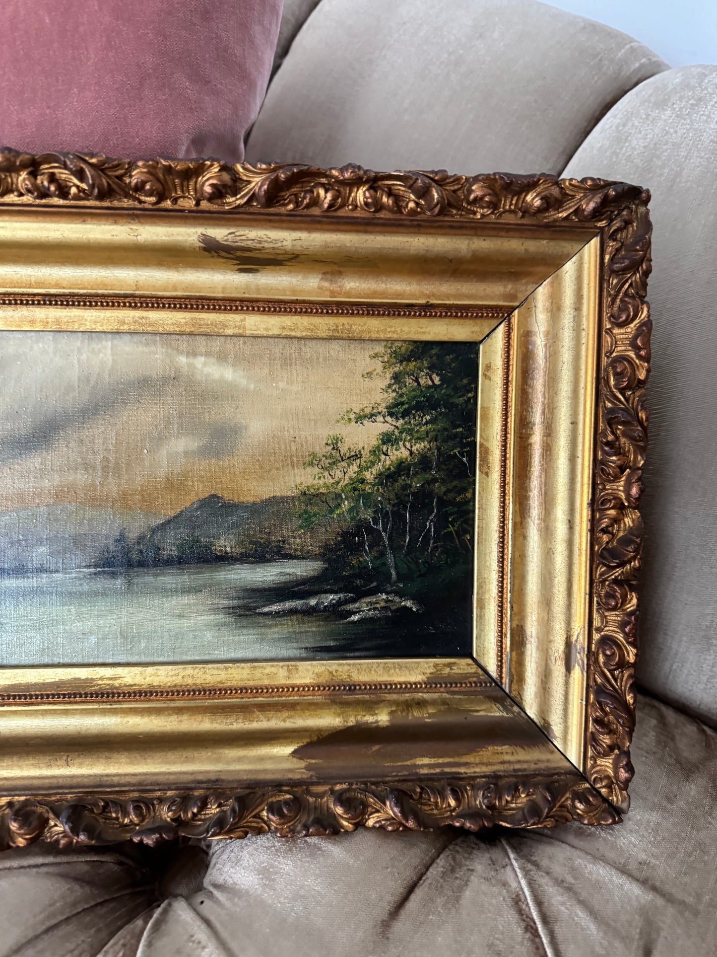 Oil Painting, Original Frame, Landscape. OOAK, Excellent Frame Construction.
