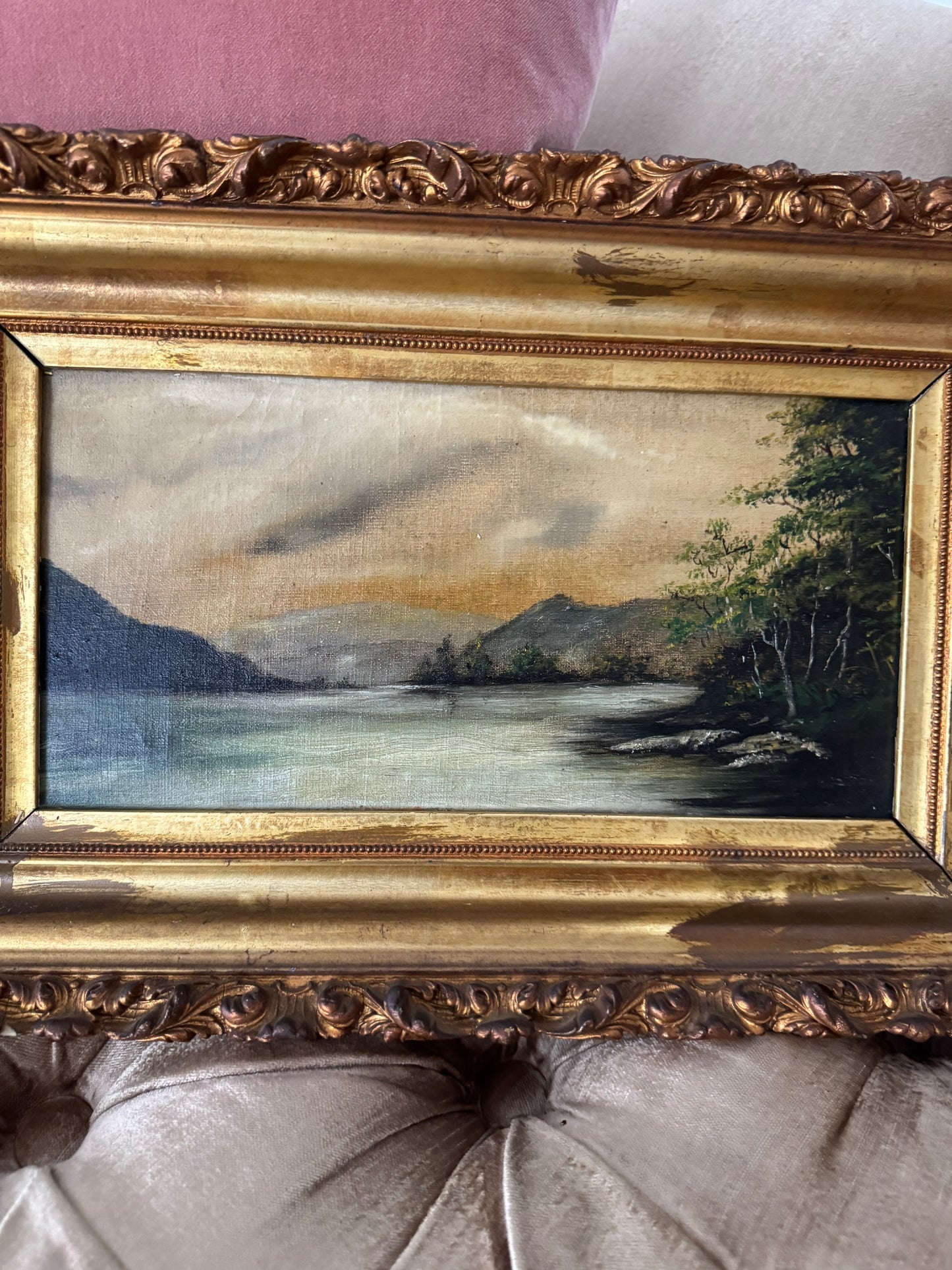 Oil Painting, Original Frame, Landscape. OOAK, Excellent Frame Construction.