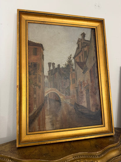 Beautiful Venice, Painting Vintage Oil Painting