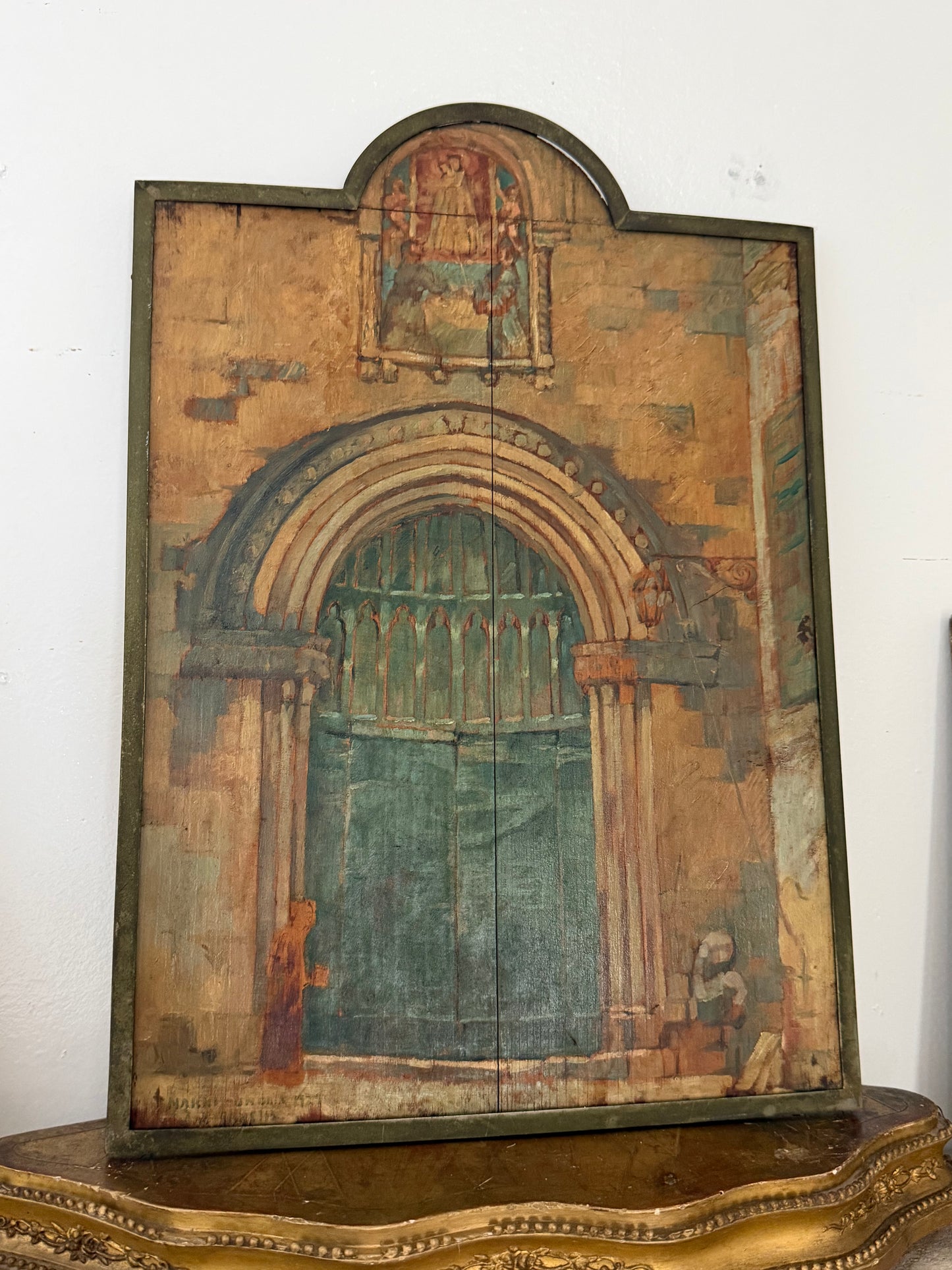 Entrance to Church. Exceptional Painting.