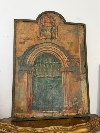 Entrance to Church. Exceptional Painting.