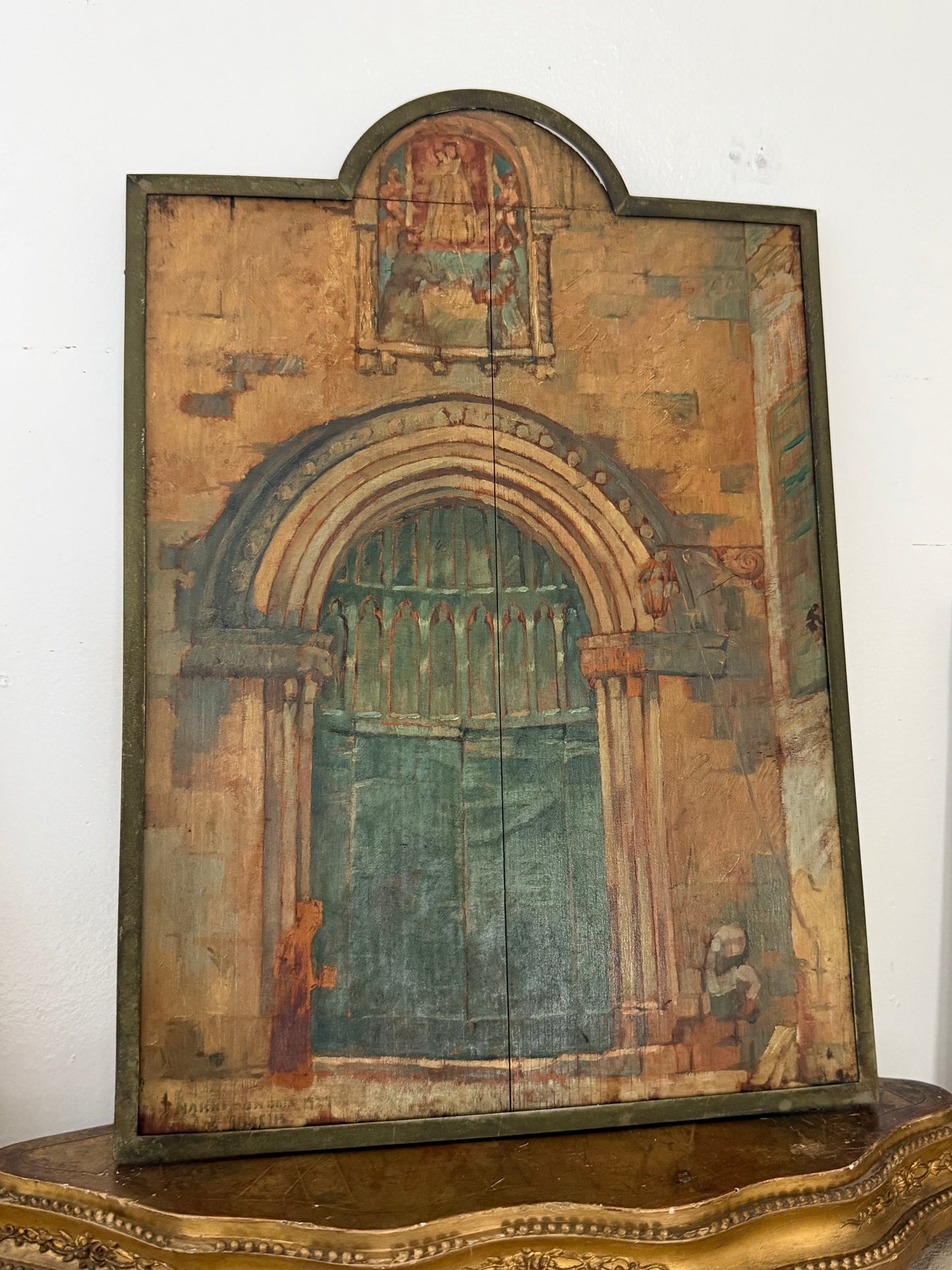 Entrance to Church. Exceptional Painting.