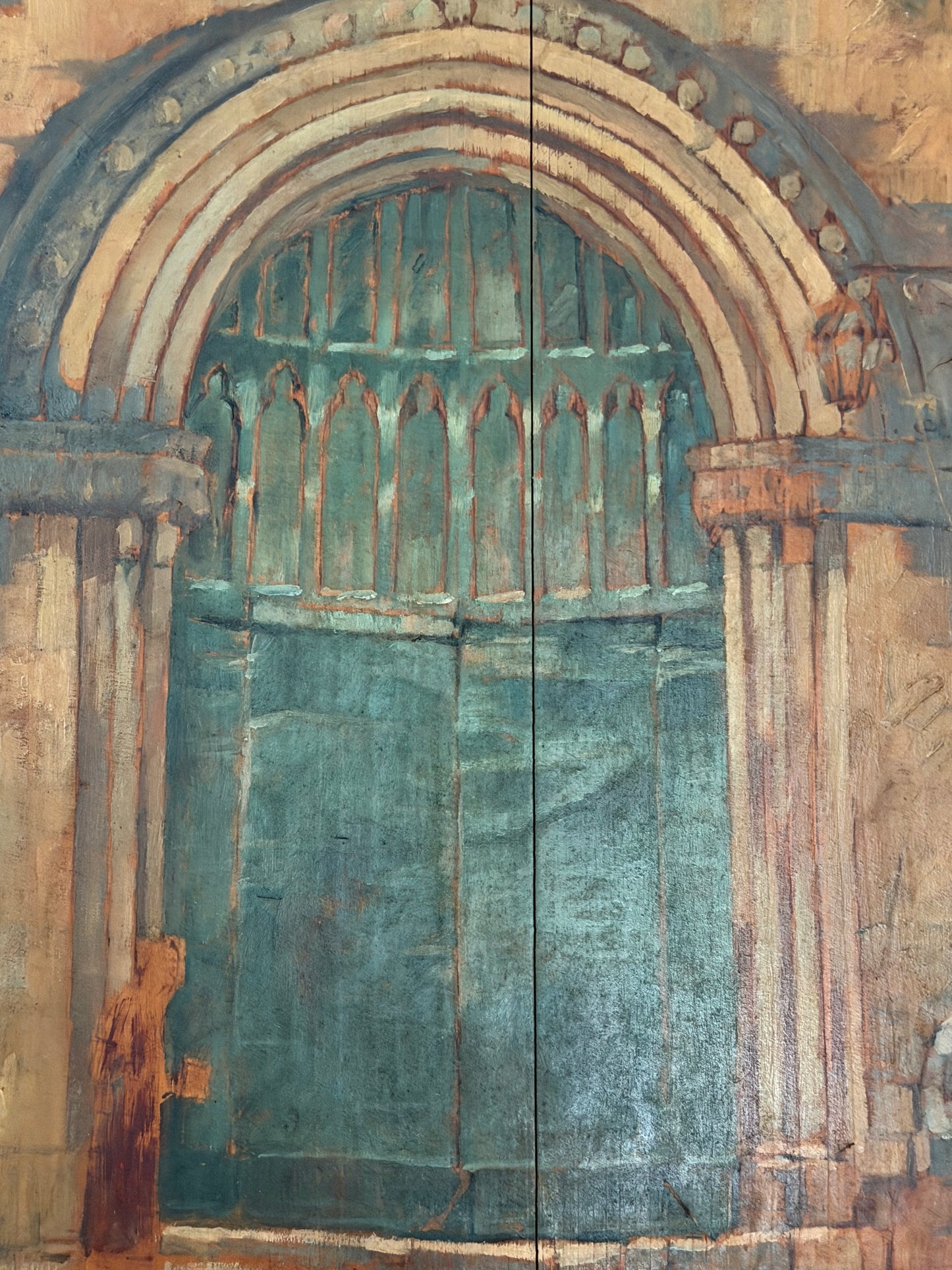 Entrance to Church. Exceptional Painting.