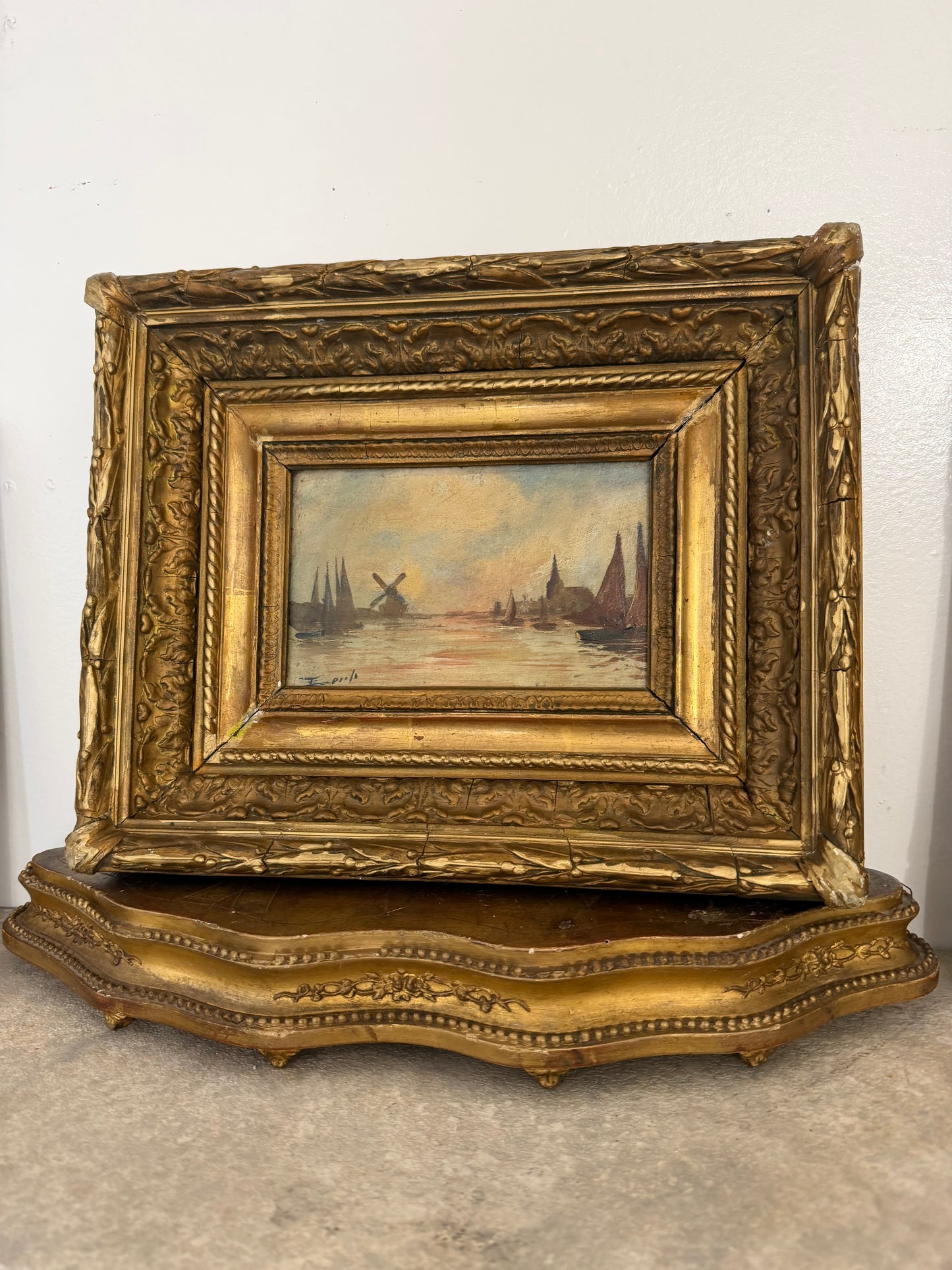 Nautical Oil on Board in a Beautiful Frame