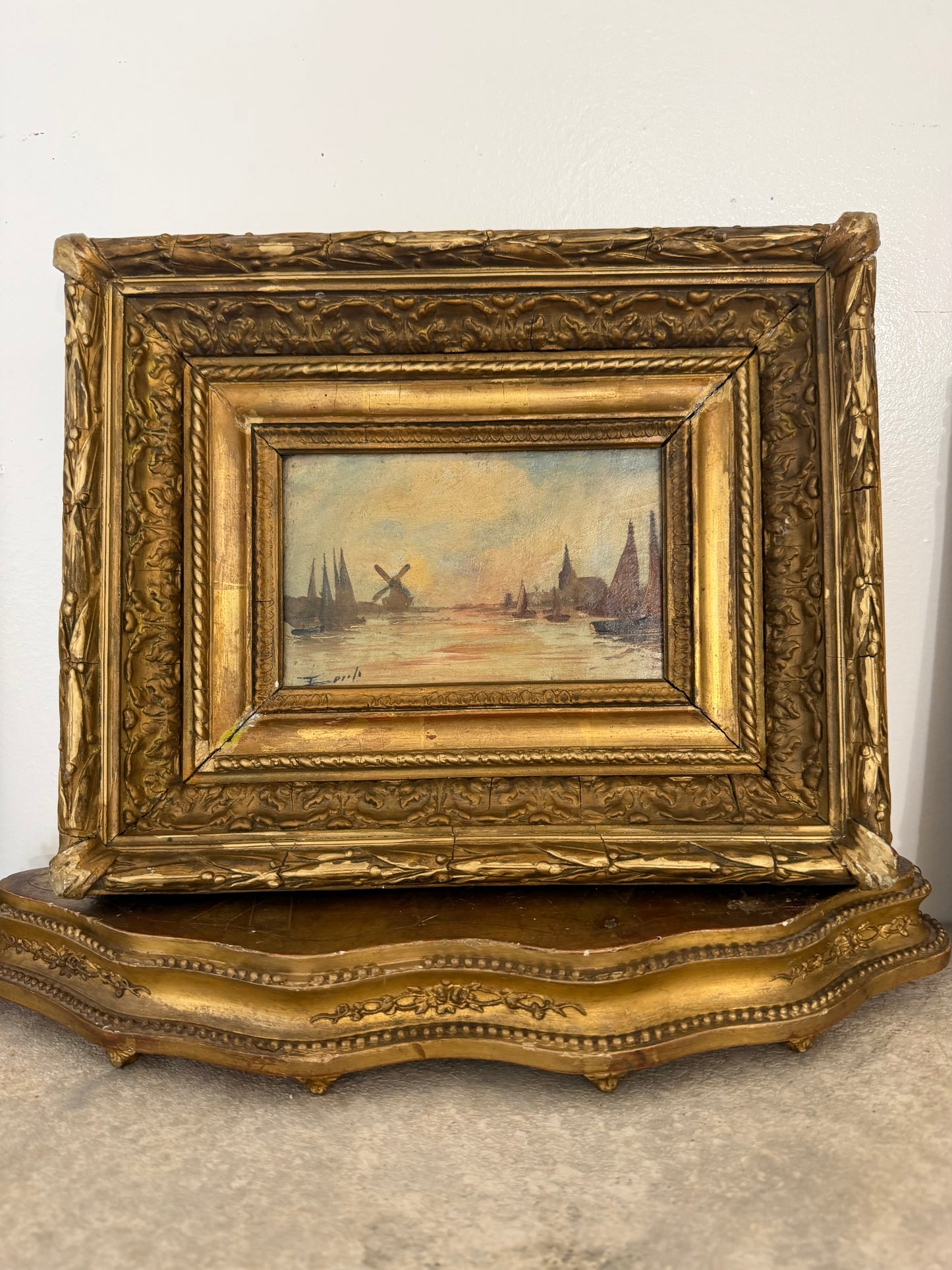 Nautical Oil on Board in a Beautiful Frame