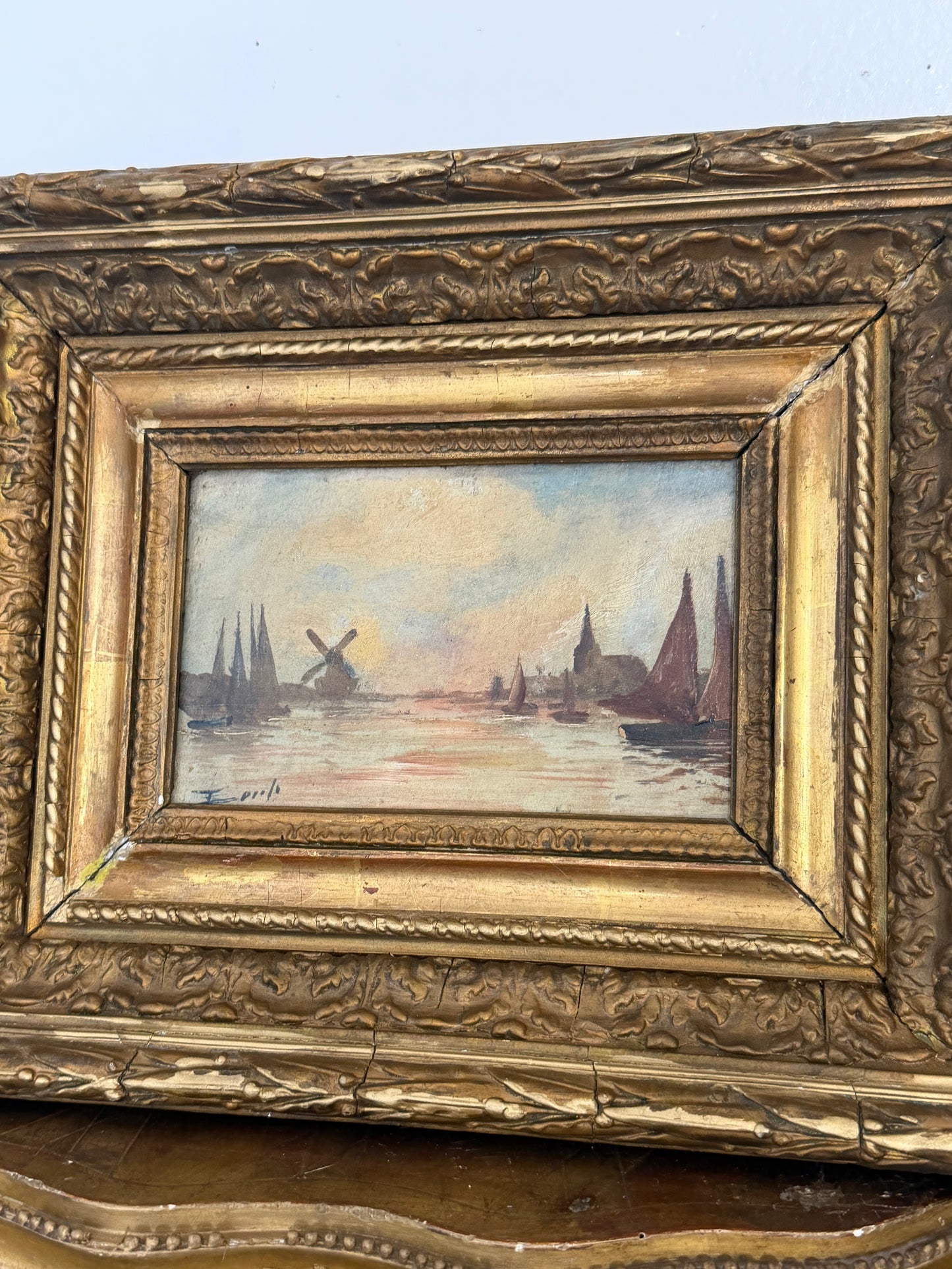 Nautical Oil on Board in a Beautiful Frame