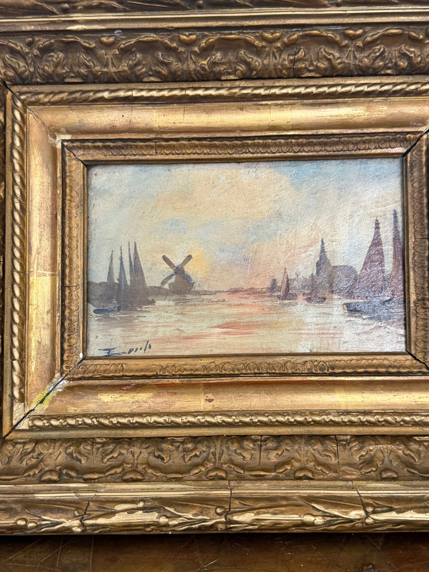 Nautical Oil on Board in a Beautiful Frame