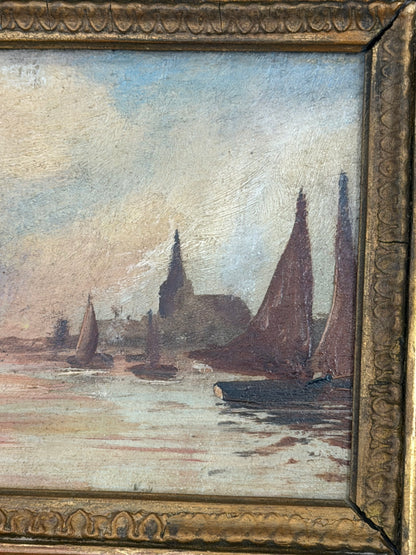 Nautical Oil on Board in a Beautiful Frame