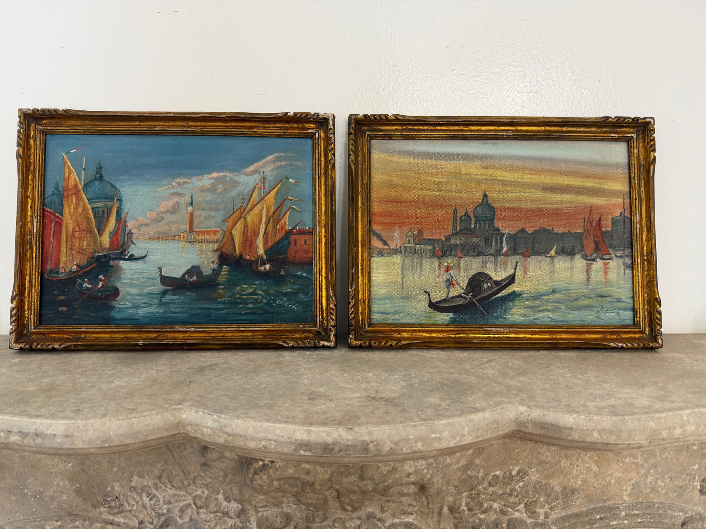 Set of Vibrant Paintings of Venice