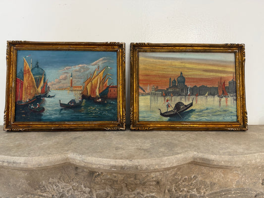 Set of Vibrant Paintings of Venice