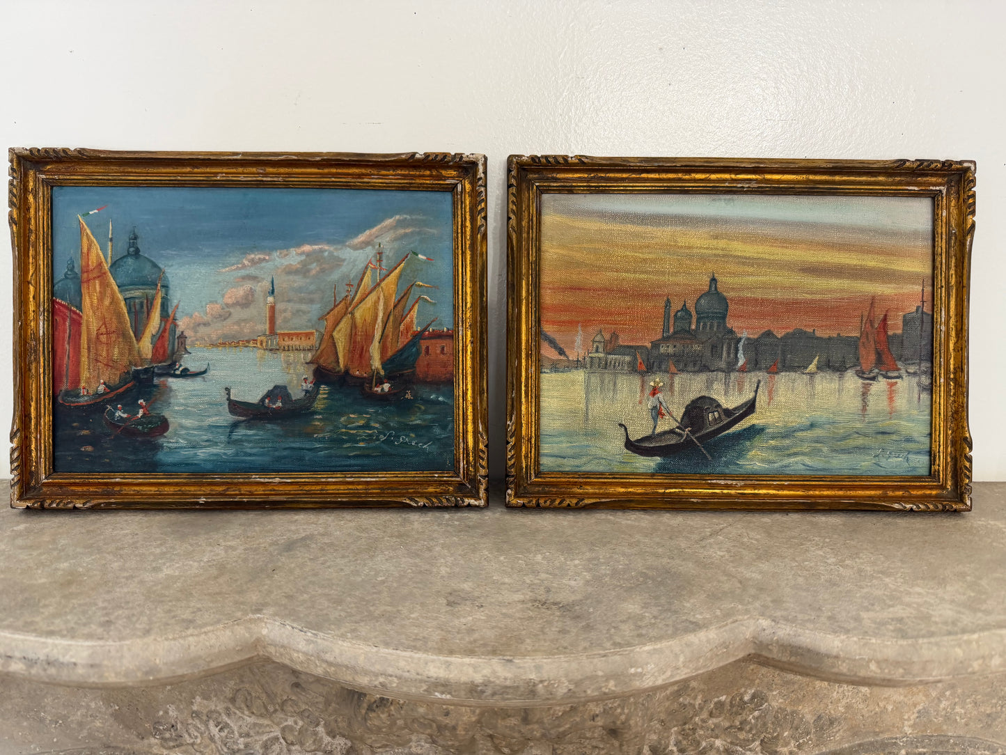 Set of Vibrant Paintings of Venice