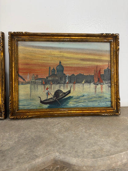Set of Vibrant Paintings of Venice