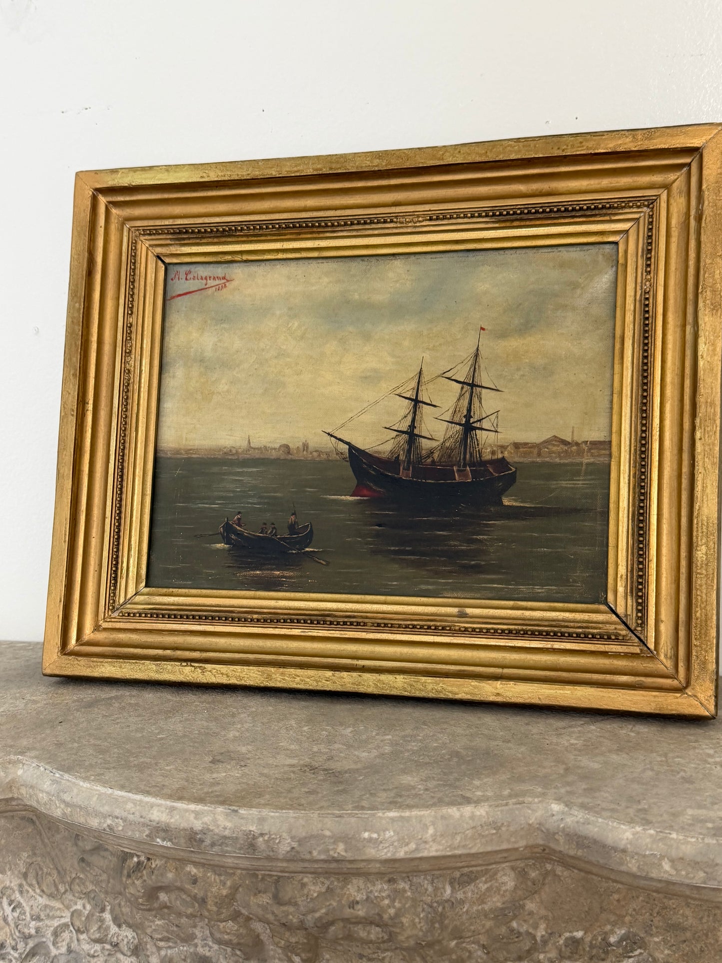 Moody Nautical Painting. Dated 1892
