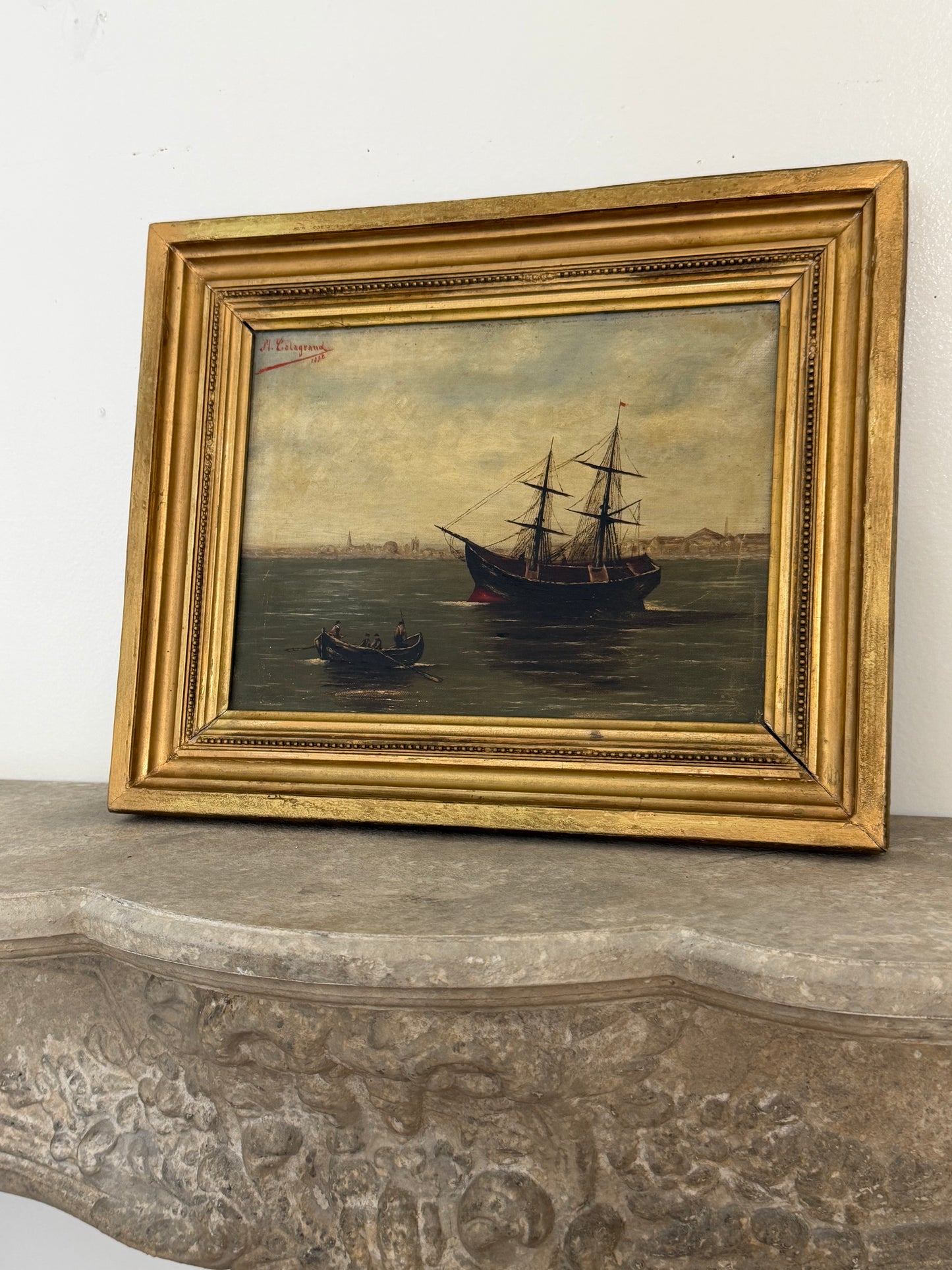 Moody Nautical Painting. Dated 1892