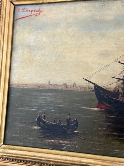 Moody Nautical Painting. Dated 1892