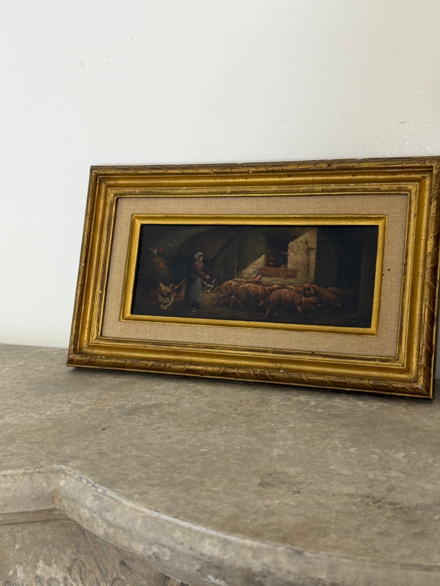 Set of Moody Stable Scene Paintings