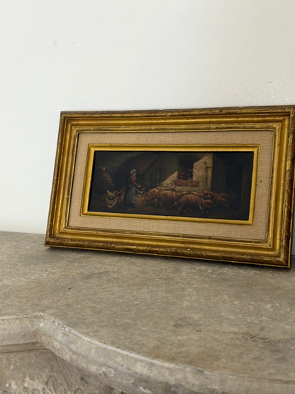 Set of Moody Stable Scene Paintings