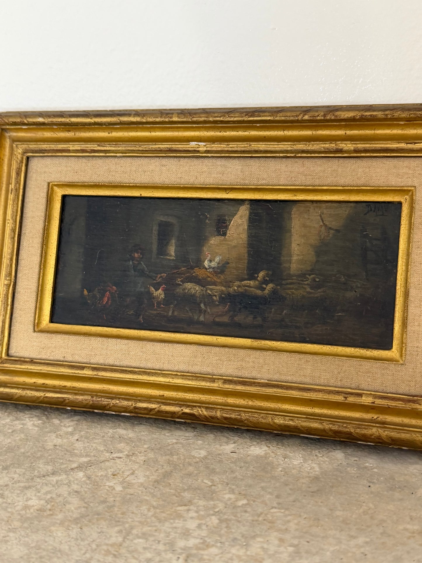 Set of Moody Stable Scene Paintings