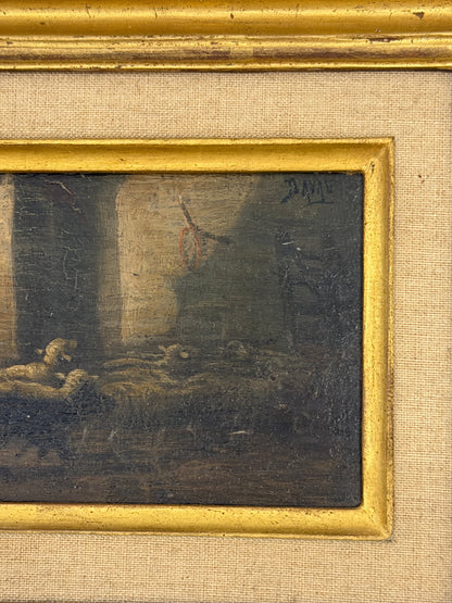 Set of Moody Stable Scene Paintings