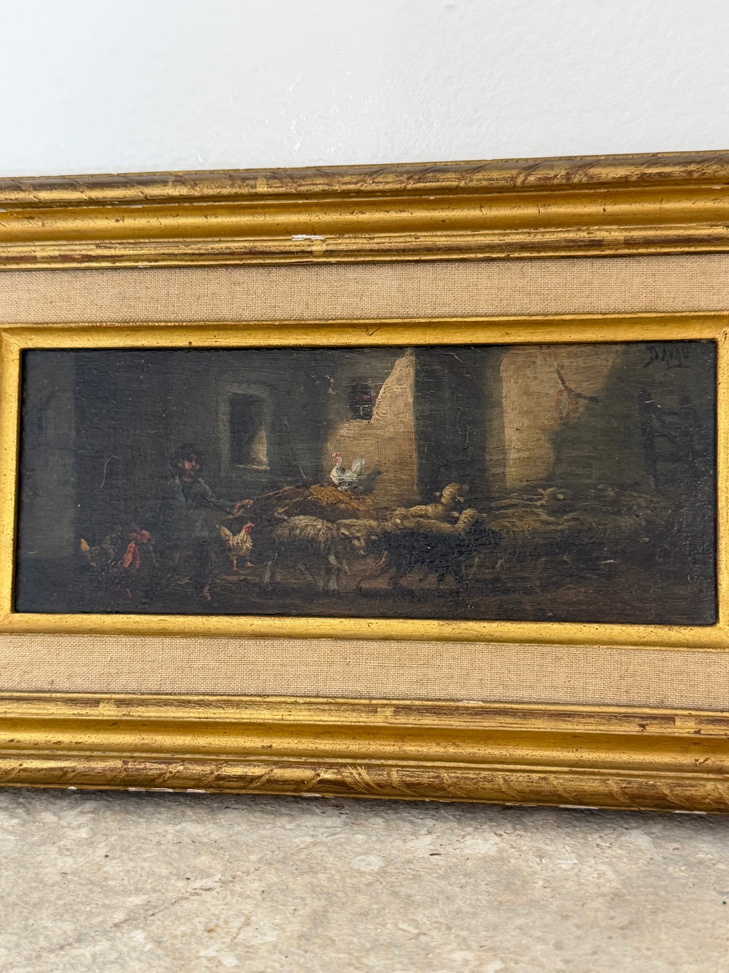 Set of Moody Stable Scene Paintings