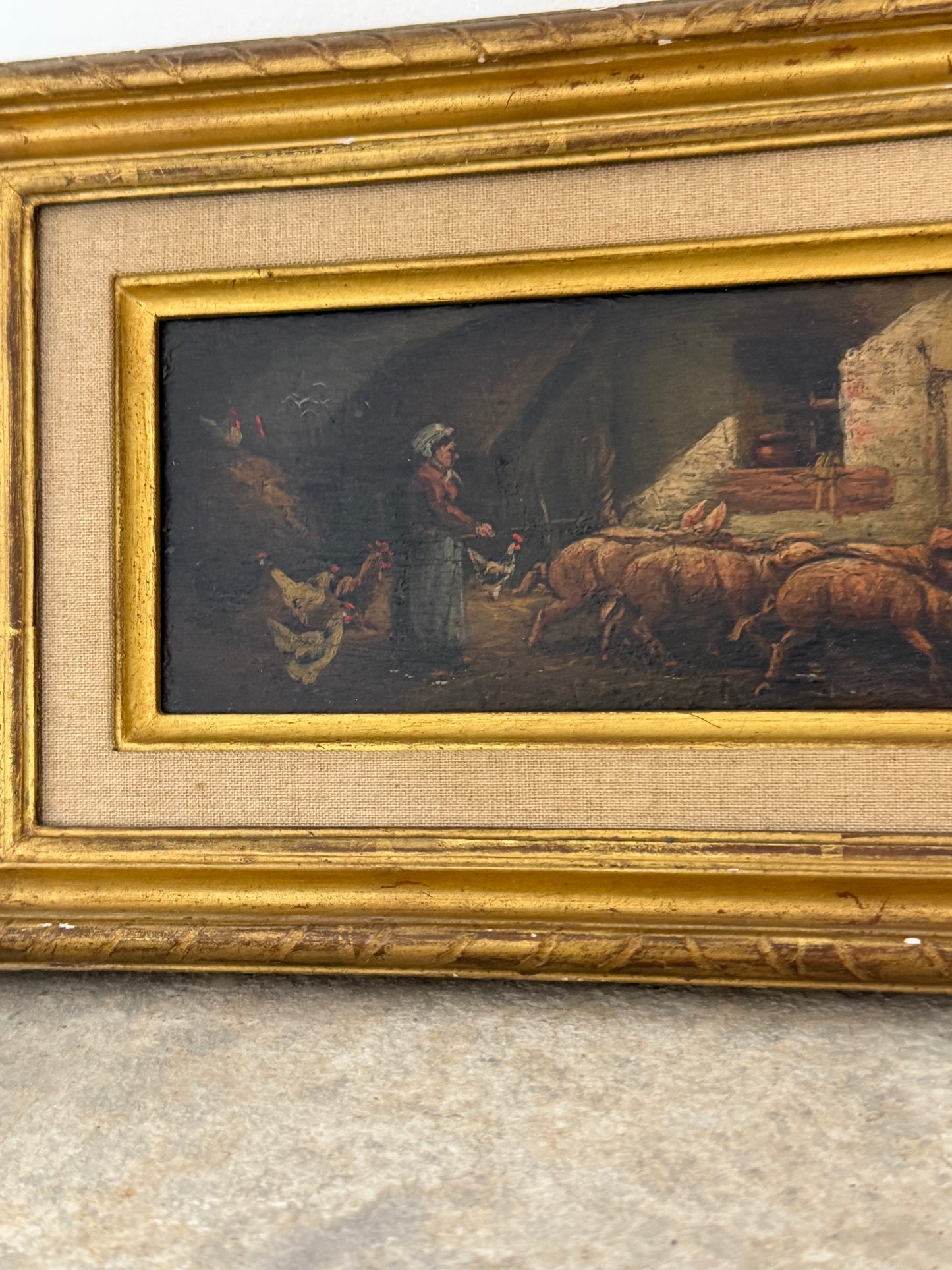 Set of Moody Stable Scene Paintings