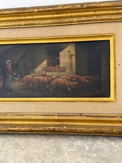 Set of Moody Stable Scene Paintings