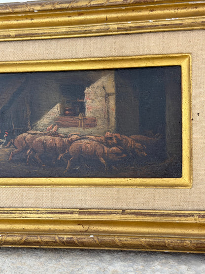 Set of Moody Stable Scene Paintings