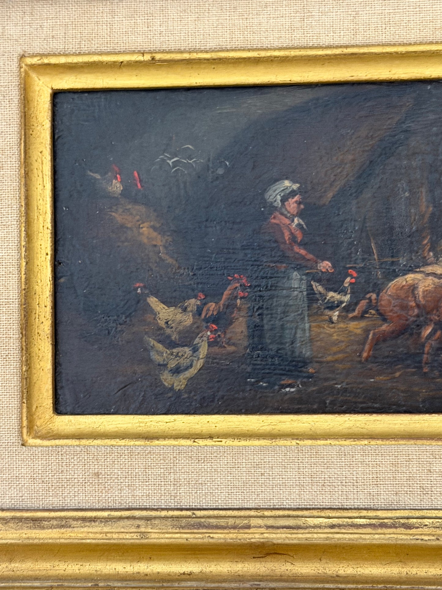 Set of Moody Stable Scene Paintings