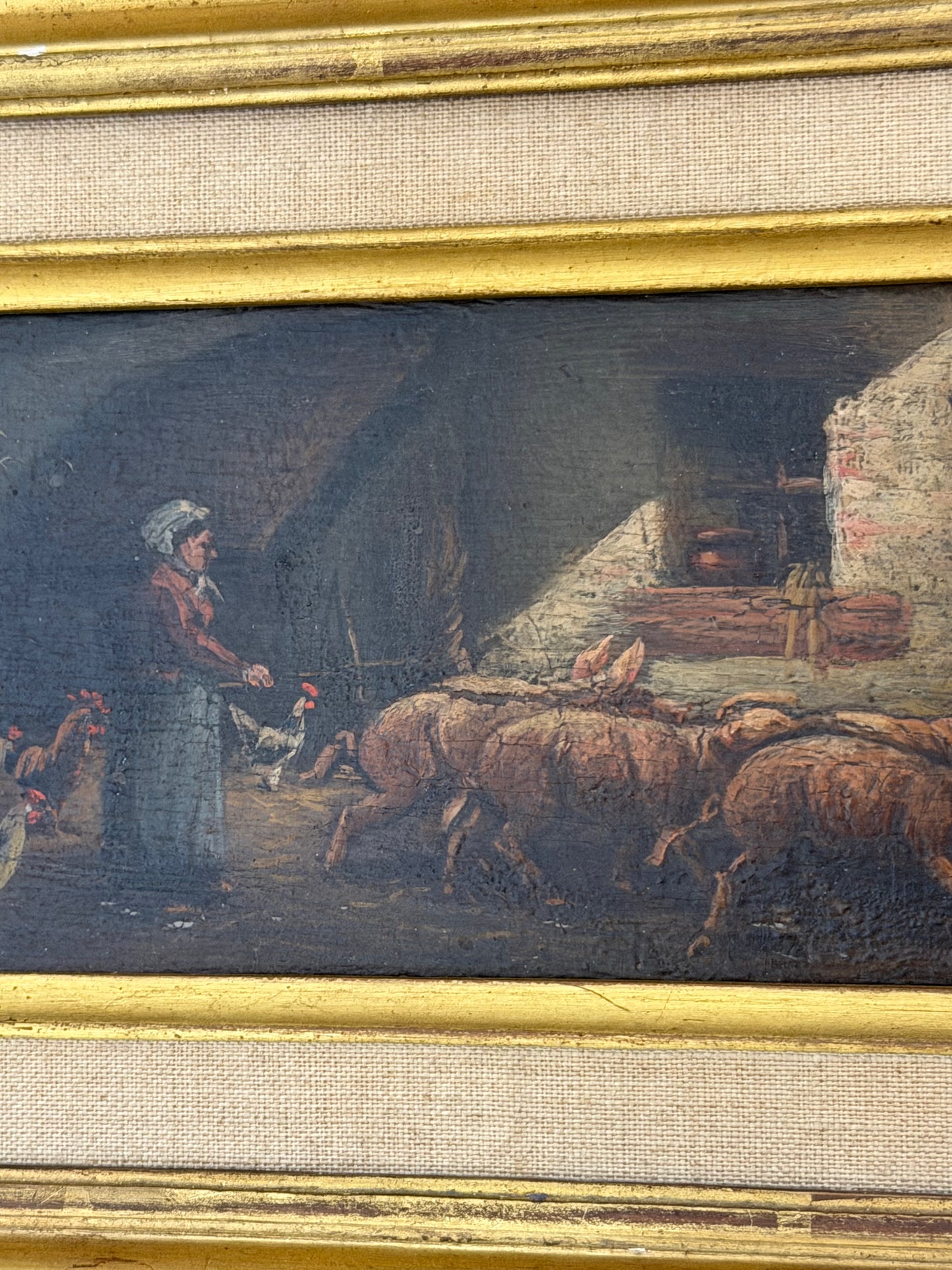 Set of Moody Stable Scene Paintings