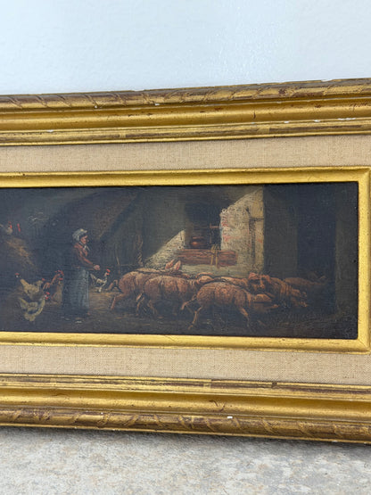 Set of Moody Stable Scene Paintings