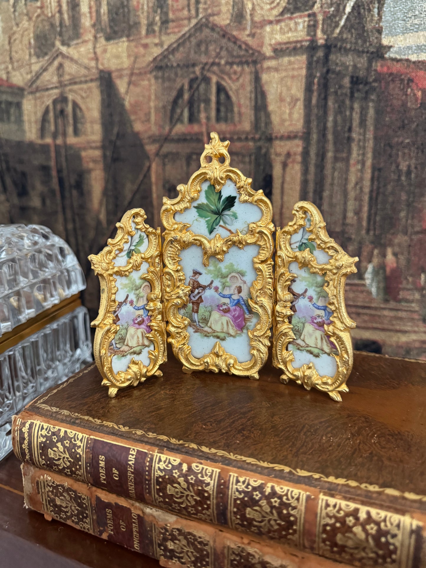 Display of Antique Miniature Bible 1857 In A Glass Dome